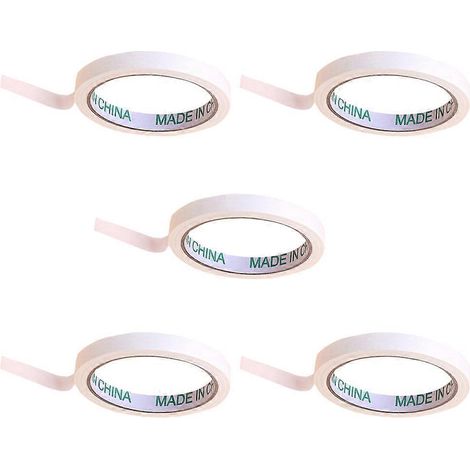 5 Rollen Einseitig Klebendes Klebeband Für Künstlerzeichnungen Und Autolackierung (weiß) – 2000 X 1,8 Cm – Weiß