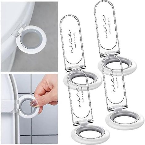 Set Mit 4 Toilettensitz-hebegriffen, Selbstklebendes Hebewerkzeug Für Badezimmer, Hotel Und Zuhause, Vermeidet Jeglichen Kontakt Mit Der Toilette.