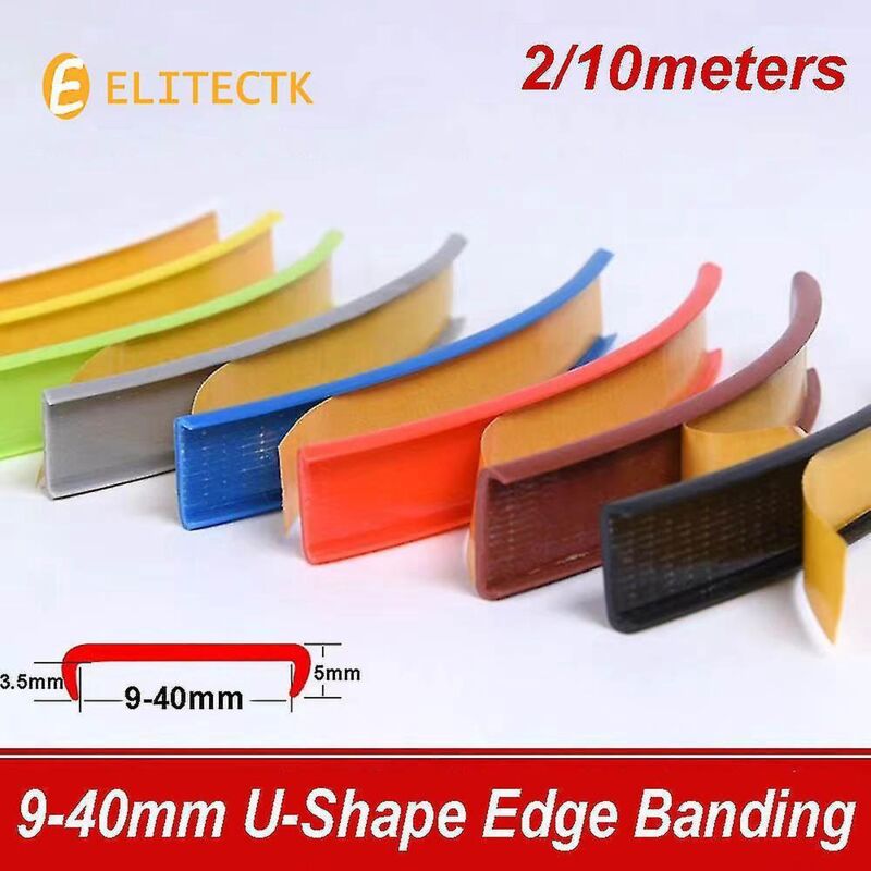 Selbstklebendes U-förmiges Kantenband, 2 M / 10 M X 12 Mm, Aus Flexiblem Tpe, Zur Reparatur Und Restaurierung Von Möbeln Und Schränken. Farbe: Weiß.