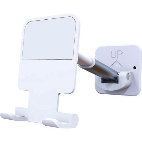 Verstellbare Handyhalterung Fürs Badezimmer, Wandhalterung – 16 X 6,5 Cm – Weiß
