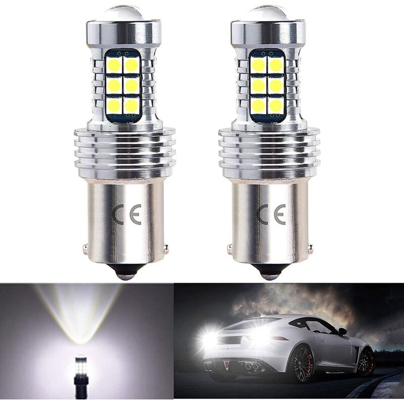 1156 P21w Ba15s Led-lampe Für Autos, 12-24 V, 2er-pack, 1200 Lumen, 6500 K Weiß, Hd-linse, Für Rückleuchten, Rückfahrscheinwerfer Und Nebelschlussleuchten.