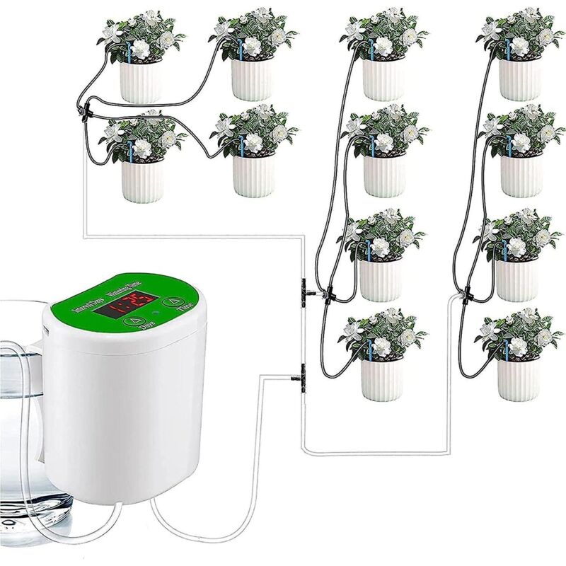 Automatisches Bewässerungssystem Für Gärten Während Der Ferien, Mit Led-anzeige Und Einstellbarem Timer Für Tropfbewässerung - Ideal Für Blumenbeete, Terrassen Und Rasenflächen