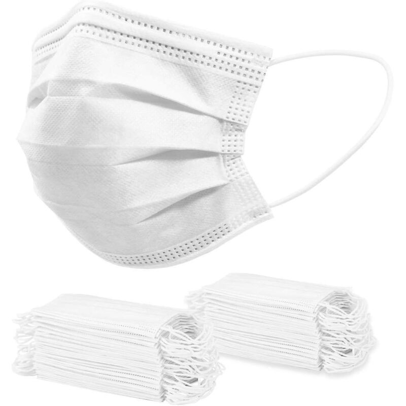 Packung Mit 50 Einwegmasken Aus 3-lagigem Meltblown-gewebe, Atmungsaktiv Und Komfortabel Mit Ohrschlaufen.