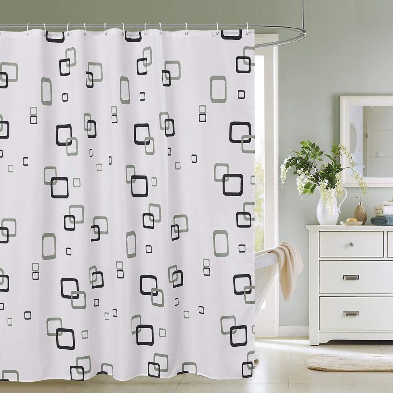 Duschvorhang Aus Polyester, 180 X 180 Cm, Schimmelresistent, Wasserdicht, Lang, Für Badewanne Und Badezimmer.