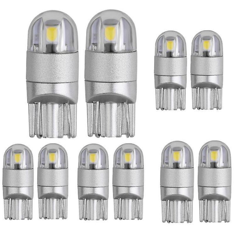 Packung Mit 10 Weißen T10 501 W5w 194 168 2825 Led-lampen Für Die Fahrzeuginnenbeleuchtung, Das Armaturenbrett, Die Seitenmarkierungsleuchten Und Die Kennzeichenbeleuchtung (dc 12v)