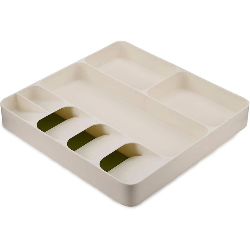 Schubladenorganizer Für Besteck Und Küchenutensilien, Weißer Kunststoff, 39,8 X 38,5 X 5,8 Cm