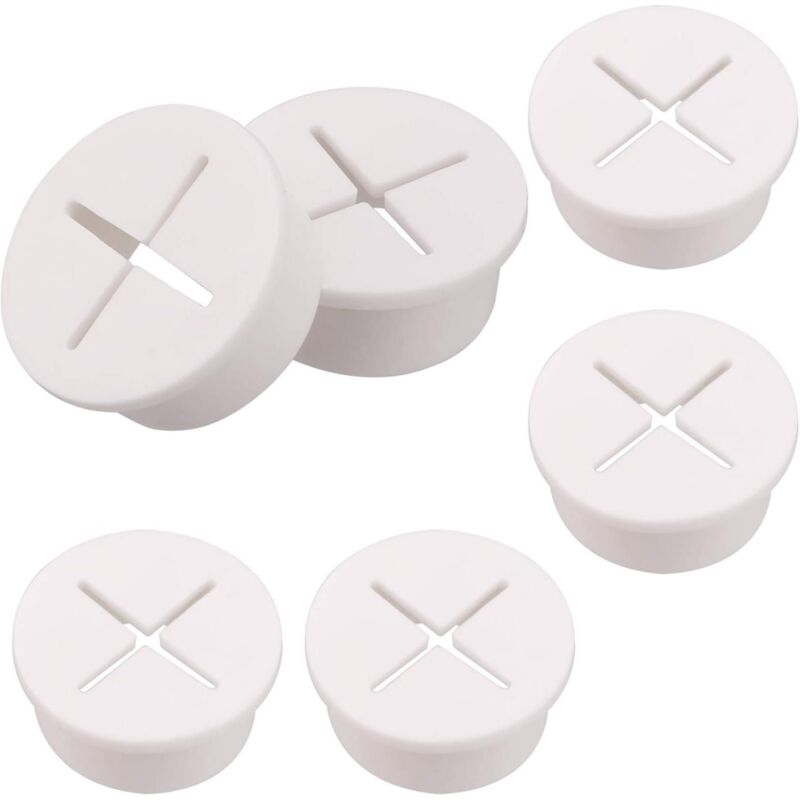 Set Mit 6 Flexiblen, Weißen Silikon-kabelclips Für Das Kabelmanagement Zu Hause, Im Büro Und An Computern