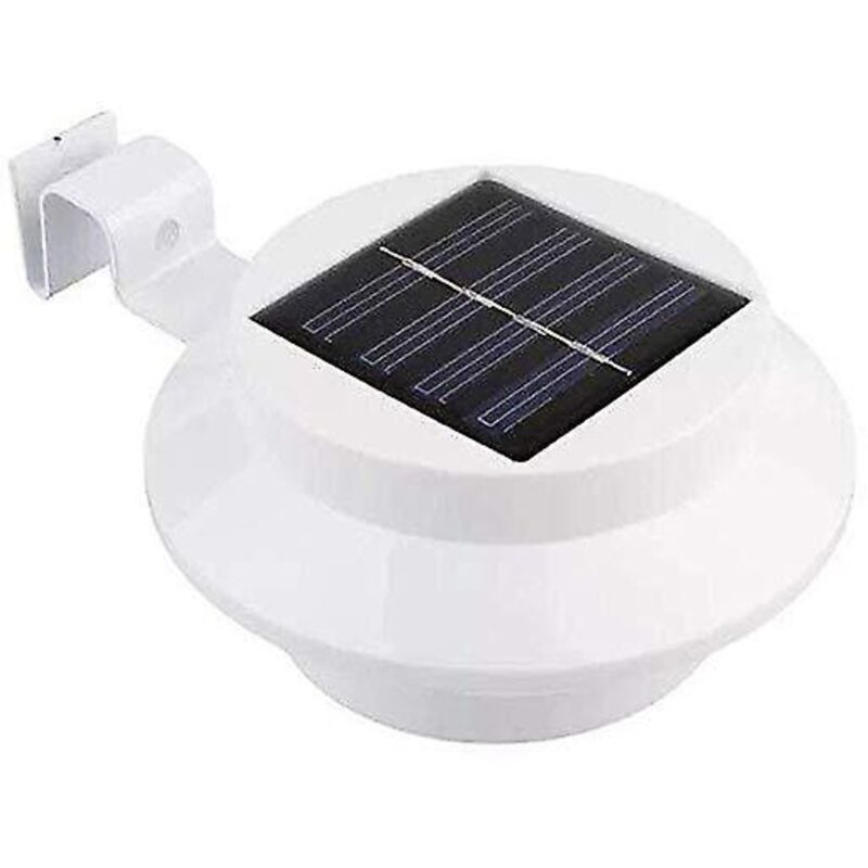 Solar-wandleuchten Mit 3 Warmweißen Leds, Für Garten, Flur Oder Waschbecken. Weißes Gehäuse.