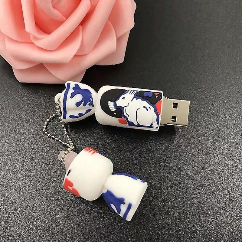 Niedlicher 64-gb-usb-stick Mit Weißem Kaninchenmotiv, Kompatibel Mit Externen Speichermedien