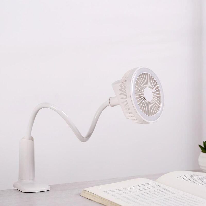 Tragbarer Elektrischer Clip-ventilator, 360° Drehbar, Usb-aufladbar, Mit Eingebautem Nachtlicht, Ideal Für Zuhause, Golfwagen, Büro, Zelt Oder Kinderwagen.