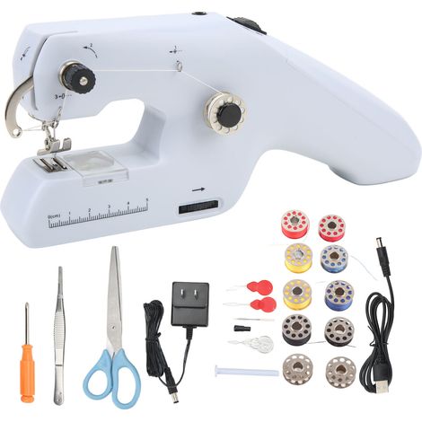 Tragbare Elektrische Nähmaschine Mit Us-stecker – Doppelleitung Und Ergonomischer Griff – 110–240 V