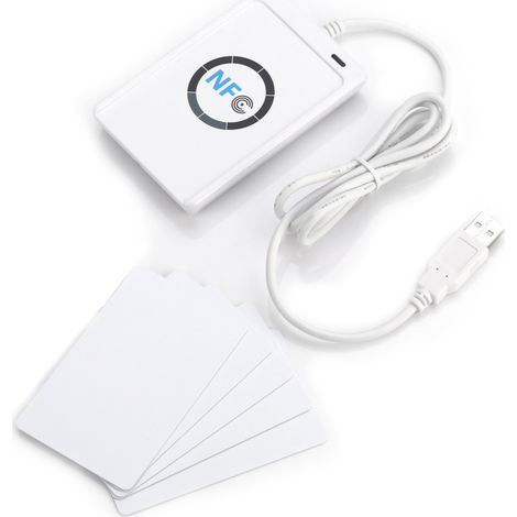 Acr122u Nfc-rfid-lesegerät/schreiber, Iso 14443a/b-konform, Inklusive Software, Weiß