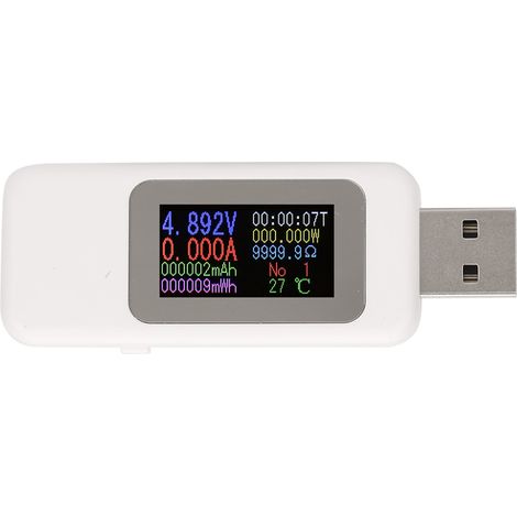 Usb-lcd-tester – Digitales Dc-voltmeter 4–30 V – Lastdetektor – Digitales Amperemeter (weiß)