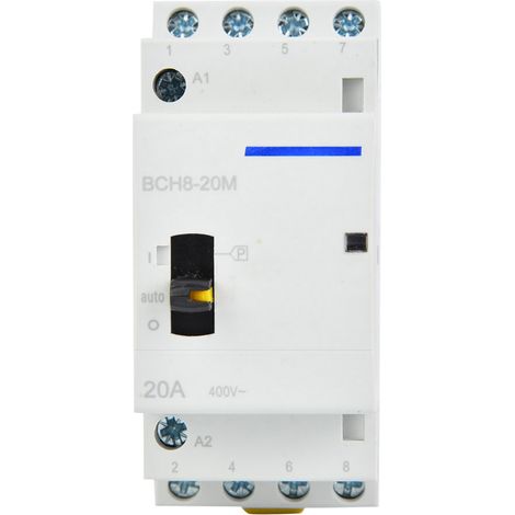 Bch8-20m 24v 20a 4p Hausanschluss-wechselstromschütz Mit Handschalter, Für Din-schiene, 4 Normalerweise Geschlossene Kontakte.