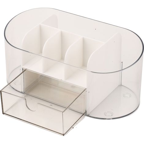 Transparenter Make-up-organizer Mit Schubladen – Aufbewahrungsbox Mit Fächern Für Kosmetik Und Hautpflege, Weiß