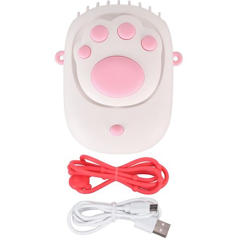Katzenkrallen-halsbandventilator, 3 Geschwindigkeitsstufen, Usb-aufladbar, 1500 Mah, Freisprechfunktion, Ideal Für Reisen Und Camping, Weiß