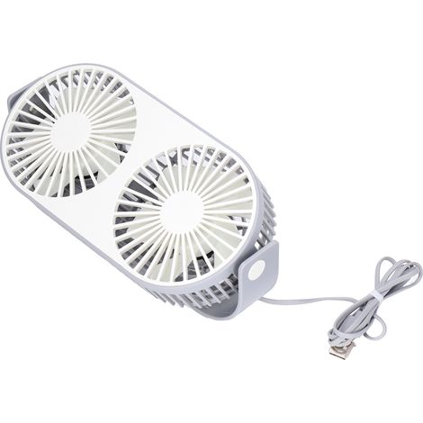 Usb-tischventilator Mit Zwei Ventilatorköpfen, 360°-drehung, Geringem Geräuschpegel Und Sicherheitsgitter, Mini-ventilator Für Schlafzimmer Und Zuhause