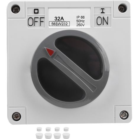 Ip65 Wasserdichter Drehschalter Für Den Außenbereich, Ein-/ausschalter Mit Kontrollleuchte, 250 V 32 A (2p)
