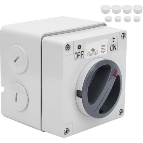 Ip66 Wasserdichter Drehschalter Für Den Außenbereich, 250 V 32 A, Mit Kontrollleuchte