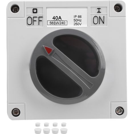 Ip65 Wasserdichter Drehschalter Für Den Außenbereich, Ein-/ausschalter Mit Kontrollleuchte, 250 V, 2-polig, 40 A
