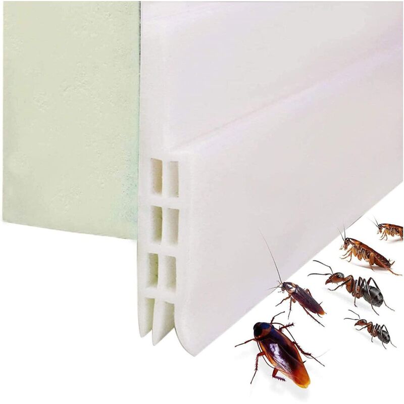 Schalldämmende Silikon-türbodendichtung 100 Cm X 5 Cm - Weiß