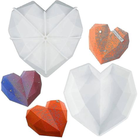 Diamantförmige Silikonform, 3d-herzkuchenform, Schokoladenform, Mousseform, Diy-gebäckform