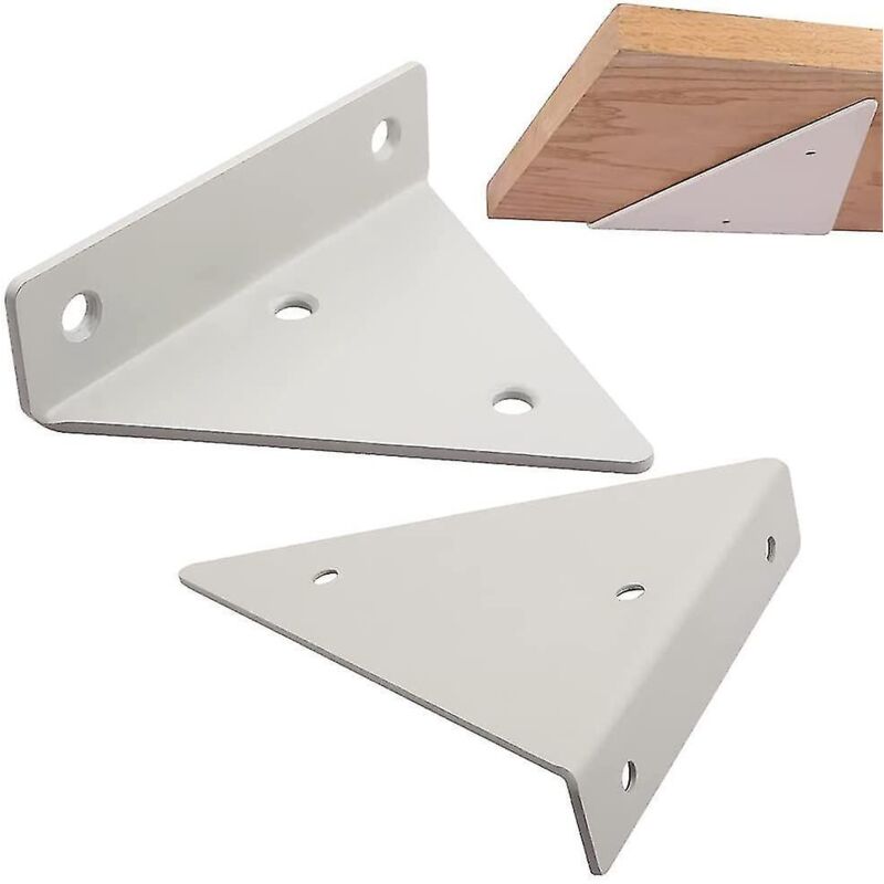 Set Mit 2 Regalwinkeln, Metallwandwinkel, Schwebende Regalwinkel, Unsichtbarer Dreieckiger Regalwinkel Mit Schrauben (weiß)