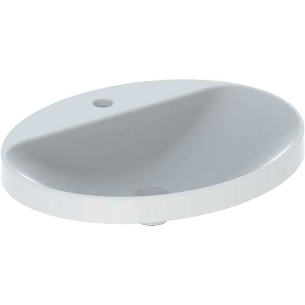 Geberit Einbauwaschtisch VariForm 60x48cm, m HLB, o Ü, ov., US glas. / we.