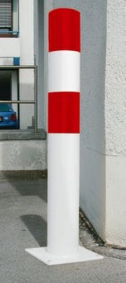 Moravia Rammschutz-Poller L Stahl rot/weiss 159 x 1200 mm zum Aufdübeln