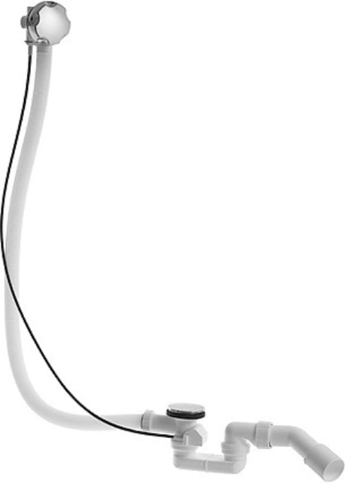 Duravit Ab-/Überlaufgarnitur Quadroval d 5,2cm, D-Griff rd m Griffmulden, chrom
