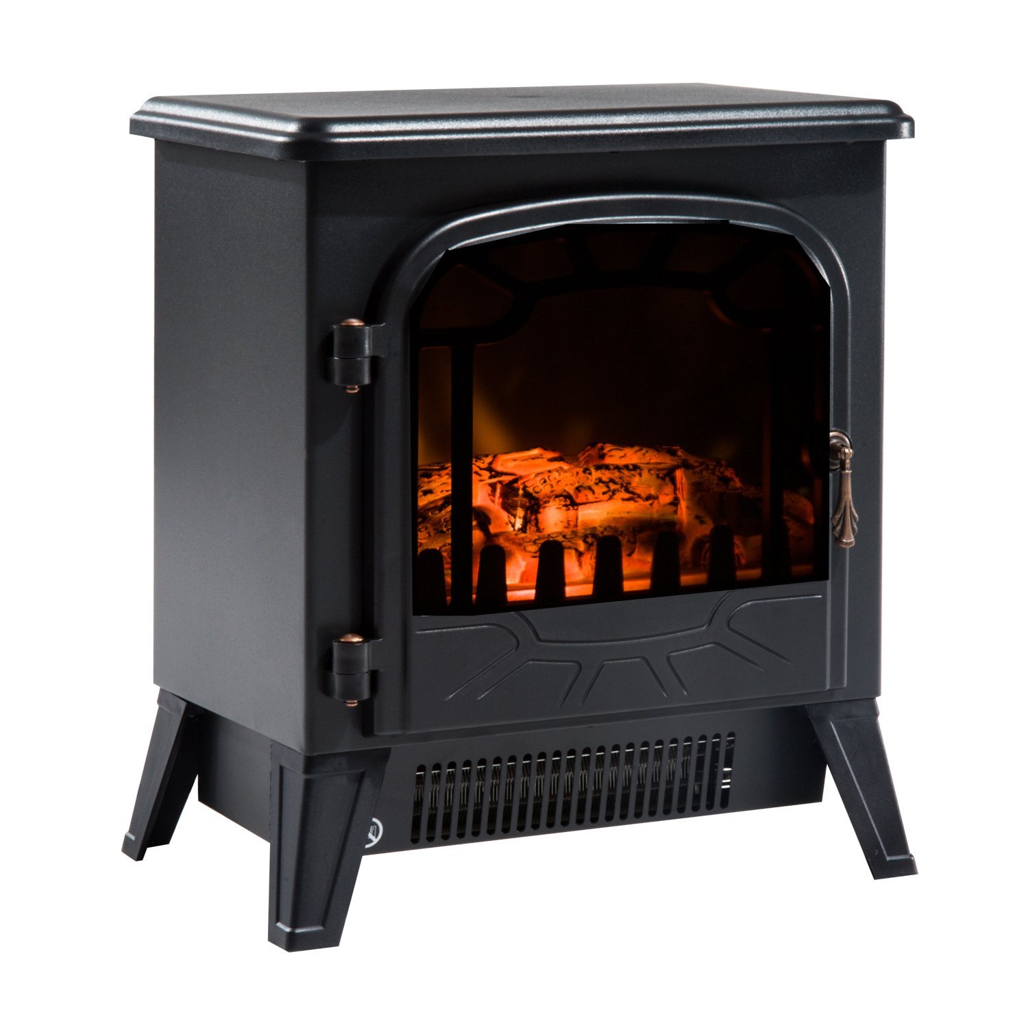 Elektrischer Kamin Mit Einstellbarem Flammeneffekt, 925 W/1850 W, Einstellbarer Temperatur, Thermostat, Überhitzungsschutz, 36 X 25,5 X 41,5 Cm, Schwarz