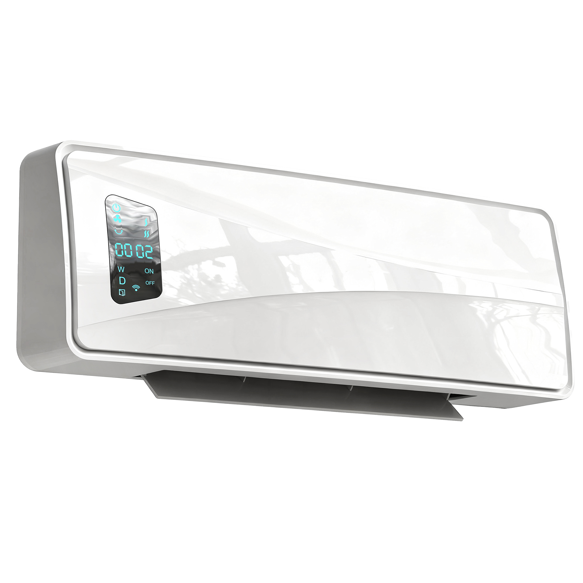 Elektrischer Wandheizkörper, 2000 W, Mit 3 Betriebsmodi, Led-anzeige, Thermostat, Timer Und Oszillationsfunktion, Weiß