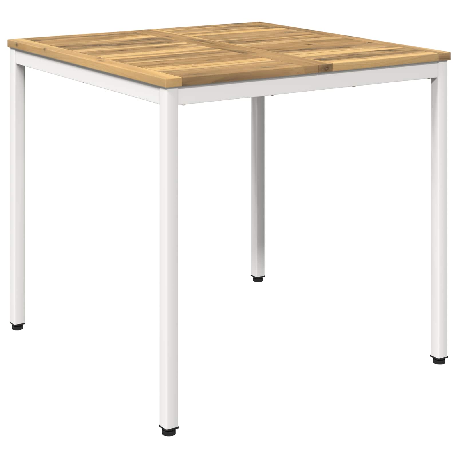 Gartentisch Weiß 80 X 80,5 X 75 Cm Massivholz Akazie Vidaxl