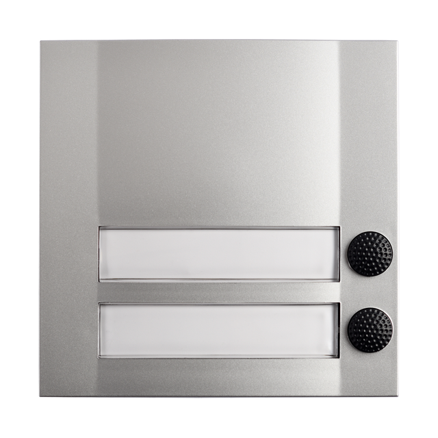 Grothe Klingeltaster 2fach 90x90x18,5mm, sil/sw DOMOLUX DUO SIM/SW