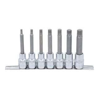 BGS Bit-Einsatz-Satz, Antrieb Innenvierkant 12,5 mm (1/2"), Innenvielzahn (für XZN) M5 - M14, 7-tlg.