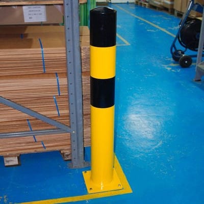 Moravia Rammschutz-Poller S Stahl schwarz/gelb 90 x 1200 mm zum Aufdübeln