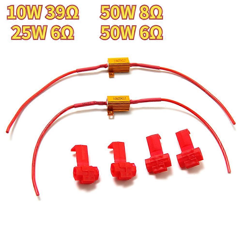 Résistances De Charge Led Pour Feux De Voiture 50w 6ohms, Clignotants Automobiles À Clignotement Rapide (50w 8ohms)