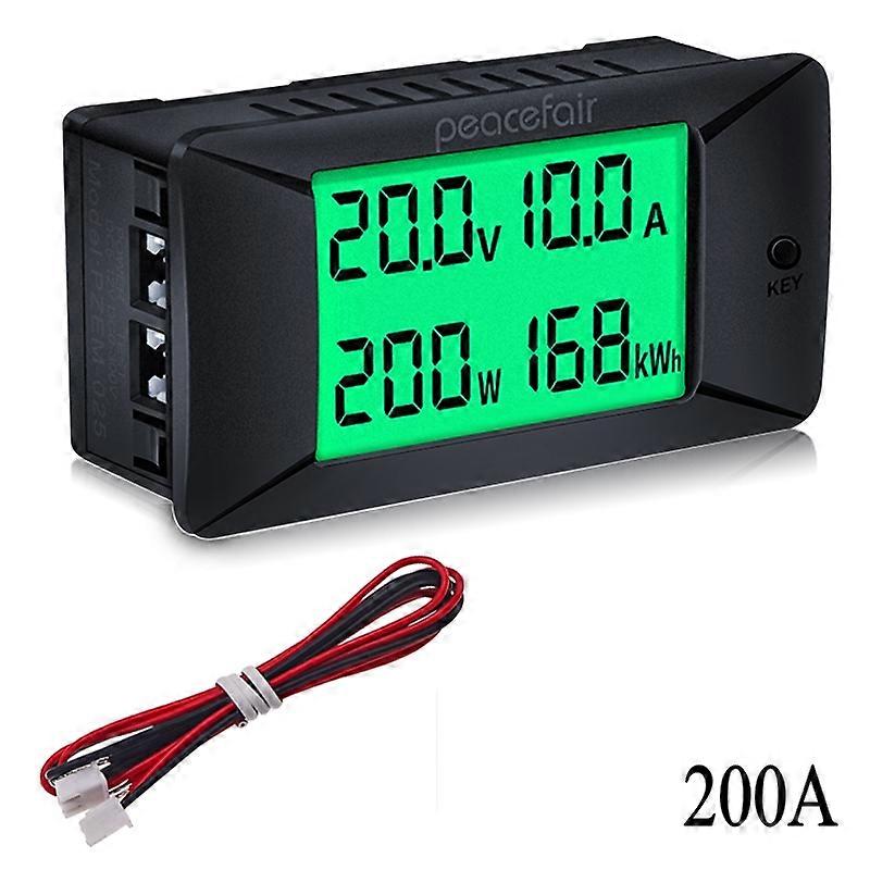 Voltmètre-ampèremètre Cc 0-300 V 300 A, Testeur De Batterie De Voiture, Mesure De L'Énergie Électrique (kwh), Voltmètre, Wattmètre, Moniteur 12 V 24 V 48 V 96 V + Shunt (pzem-025 200 A)