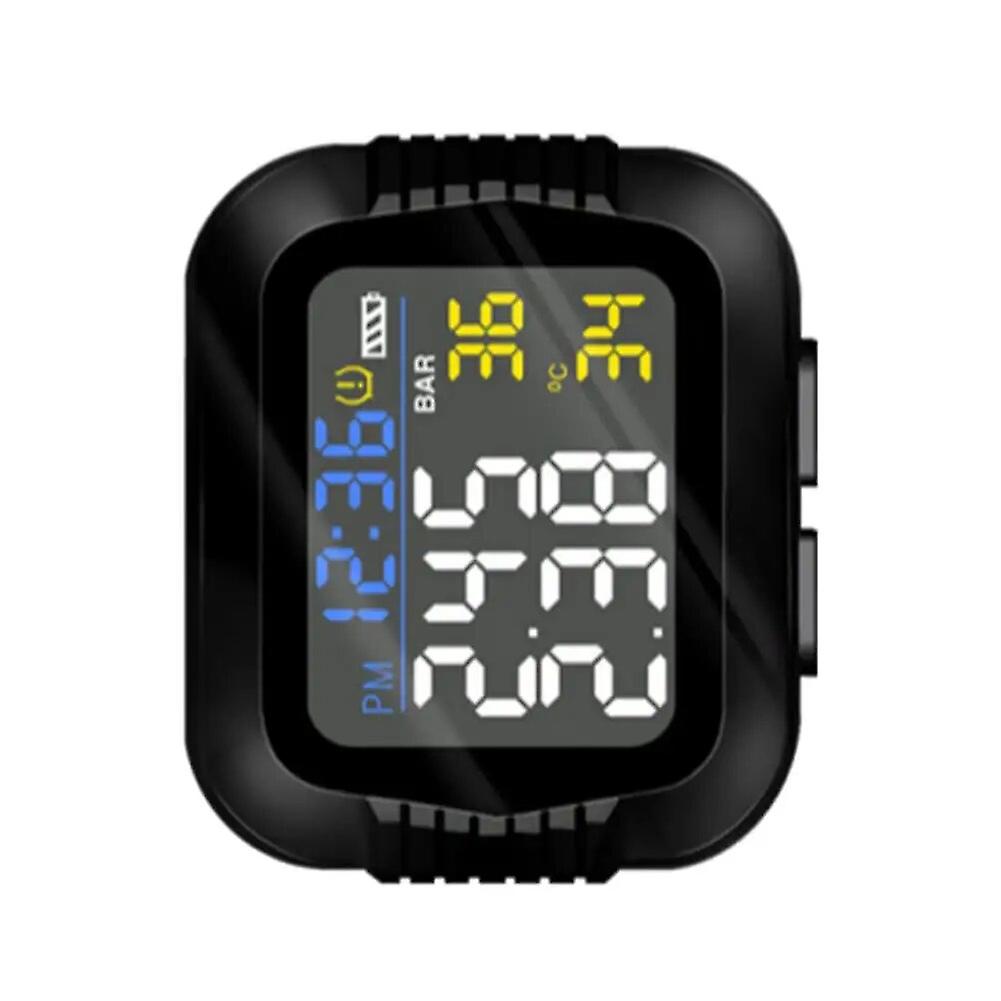 Moniteur De Pression Des Pneus De Moto Avec Écran Lcd, Moniteur Pms Et Chargement Usb Pour Véhicules Électriques, Vélos Et Locomotives Lourdes.