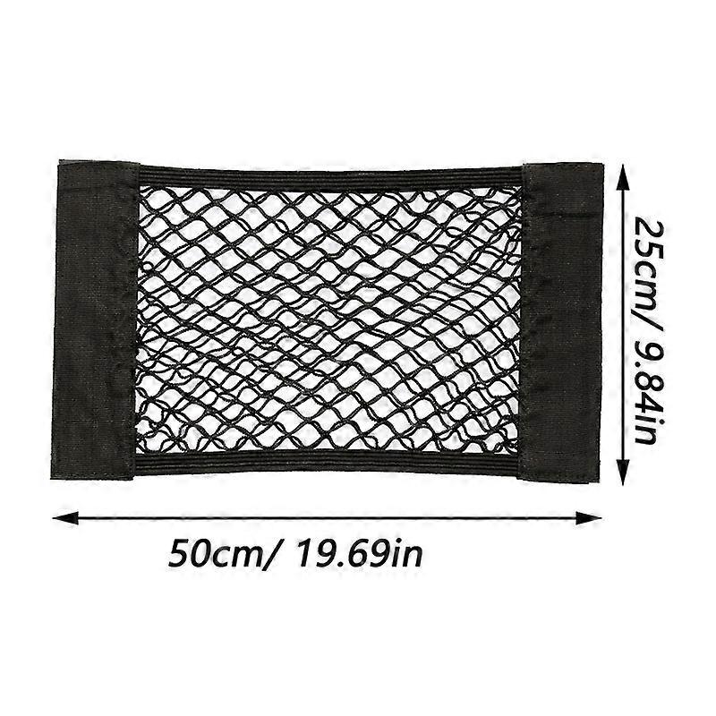Filet De Rangement Pour Coffre Arrière De Voiture, Filet Élastique Avec Fermeture Auto-agrippante, Sac De Rangement En Maille, Pochette, Organisateur De Voiture, Sac Pour Dossier De Siège (25 X 80 Cm)
