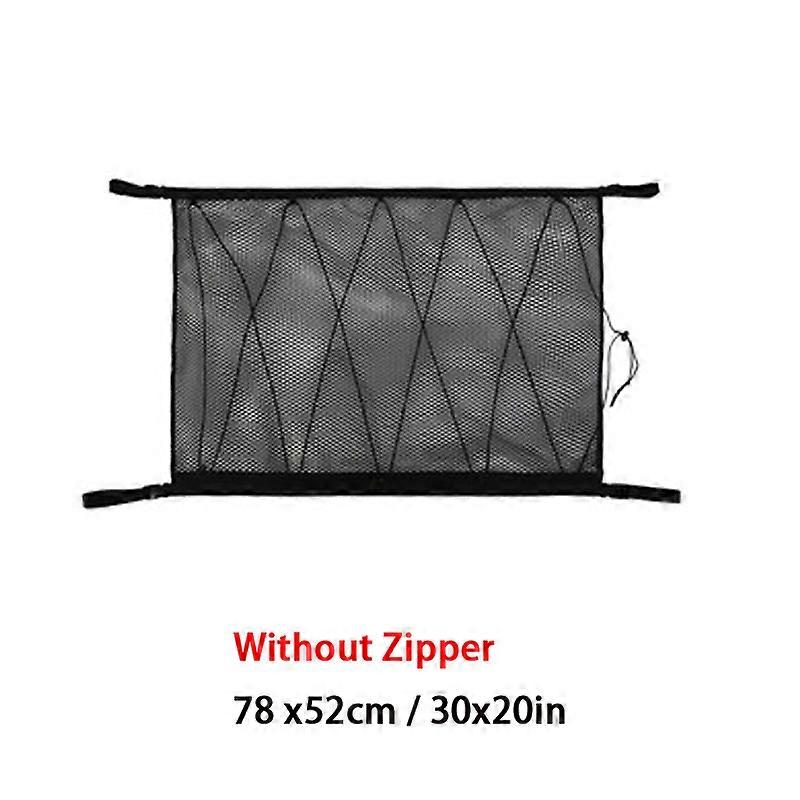 Sac De Rangement De Toit Pour Voiture, Filet De Rangement, Poche De Toit, Double Couche Réglable Avec Fermeture Éclair, Accessoires De Rangement Intérieur Pour Voiture (sans Fermeture Éclair)