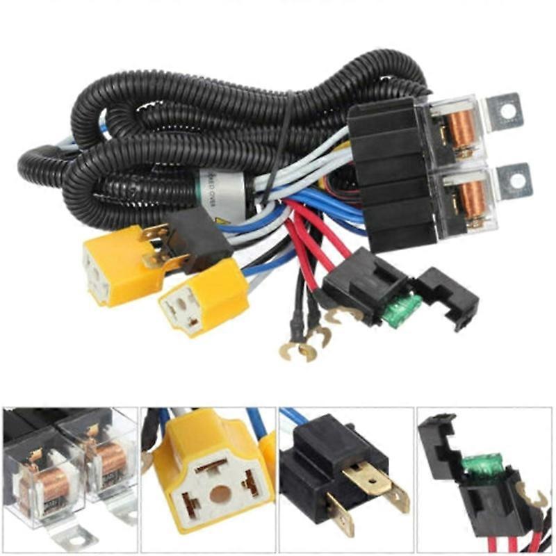 Faisceaux De Câblage De Relais De Phare, Douilles En Céramique Pour Ampoules De Phare H4 (12 V) Pour Phares De Voiture