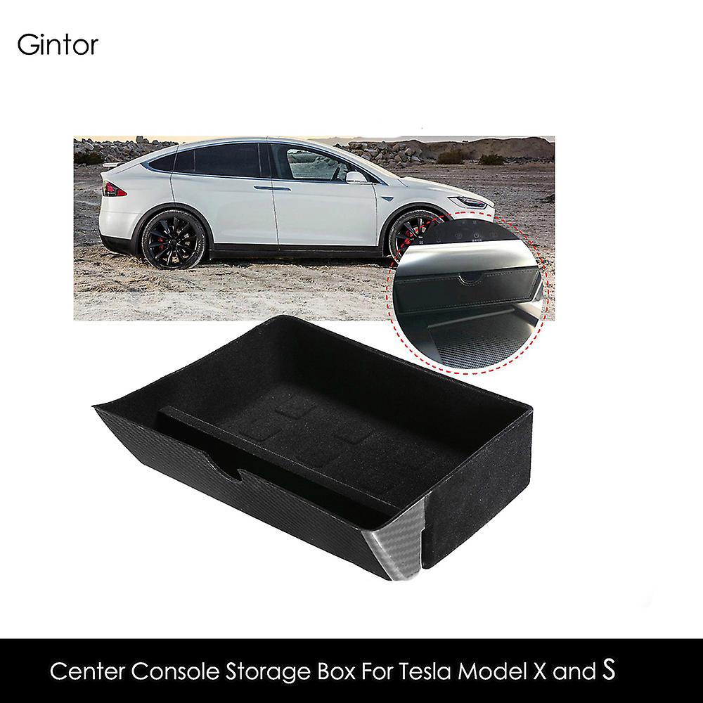 Boîte De Rangement En Carbone Pour Console Centrale, Tiroir Et Plateau, Compatible Avec Les Modèles Tesla Model X Et Model S (2012-2019)