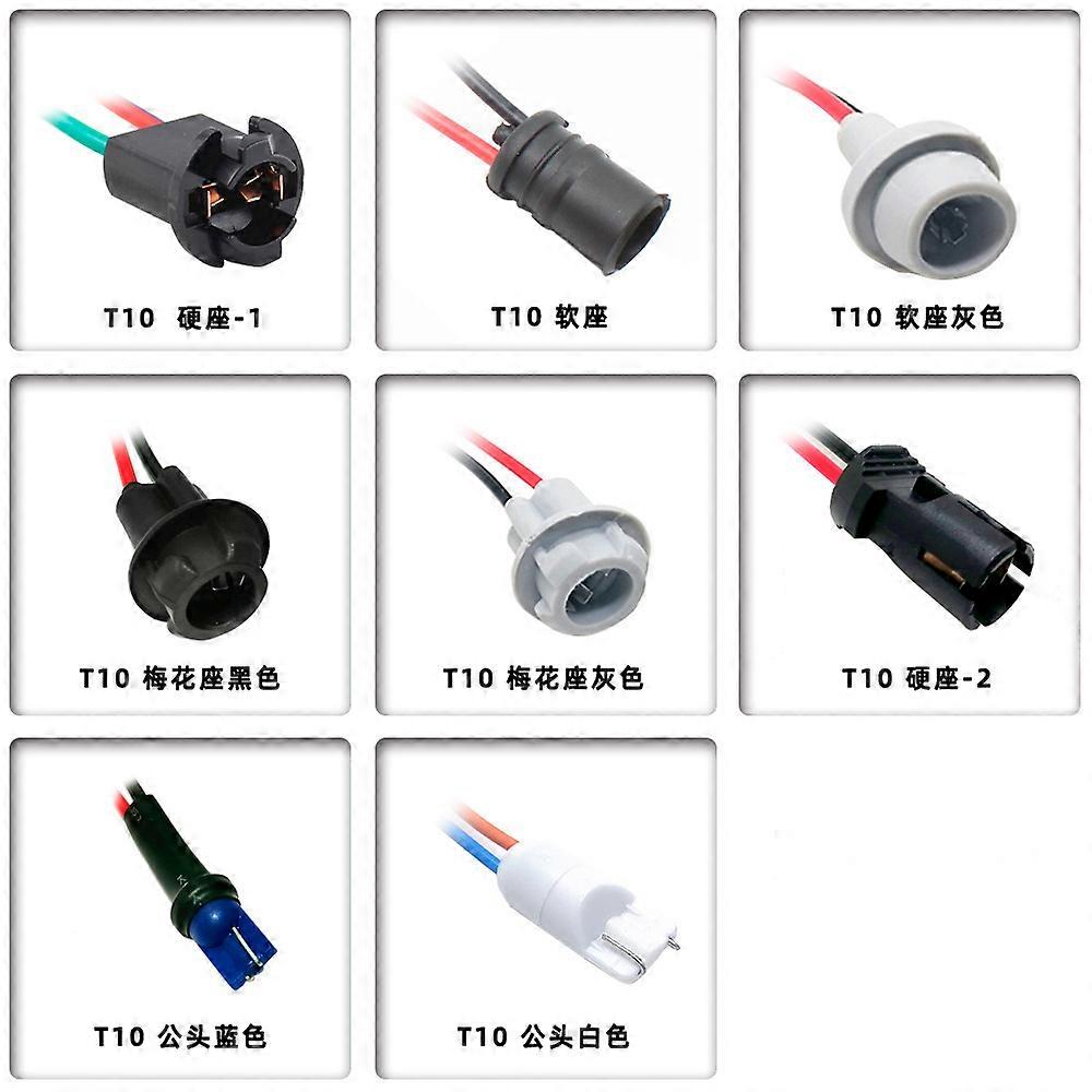 Douille Pour Filament T10, Connecteur Droit T10 En Caoutchouc Avec Fils, Câble W5w, Douille Pour Lampe T10 Avec Fils (3-modèle-t10)