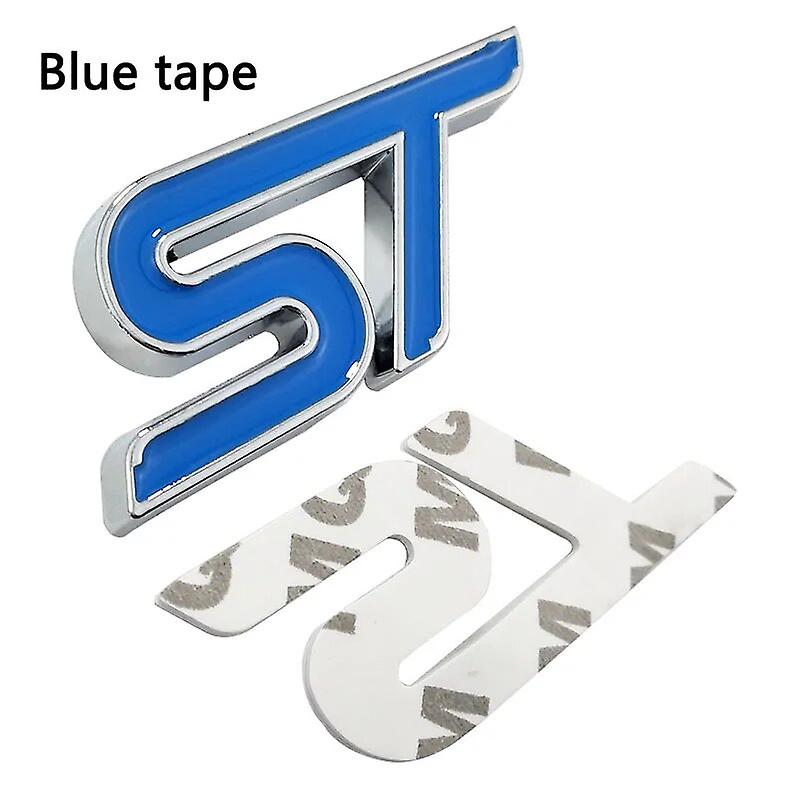 Autocollant Chromé Rouge Et Bleu Pour Calandre Avant Ford Fiesta Focus Mondeo (ruban Adhésif Bleu)