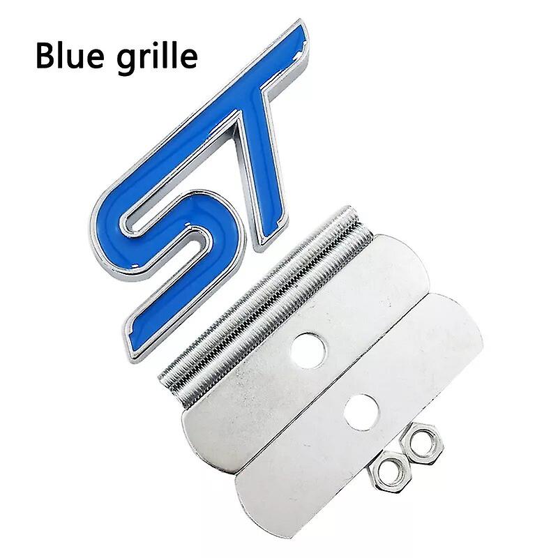 Autocollant Chromé Rouge Et Bleu Pour Calandre Avant Ford Fiesta Focus Mondeo (calandre Bleue)