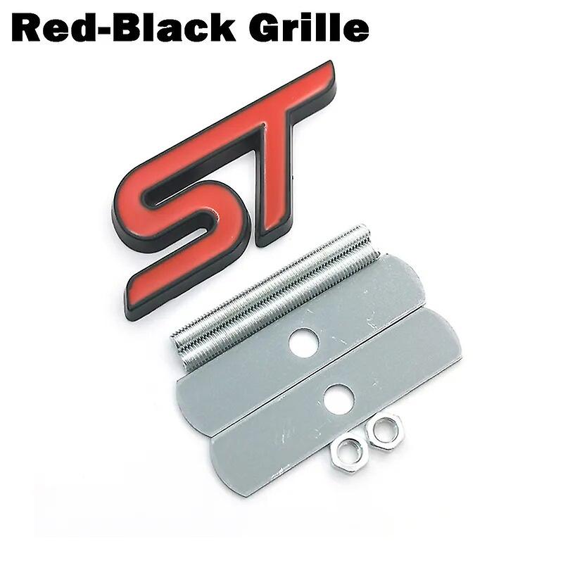 Autocollant Chromé Rouge Et Bleu Pour Calandre Avant Ford Fiesta Focus Mondeo (calandre Rouge Et Noire)