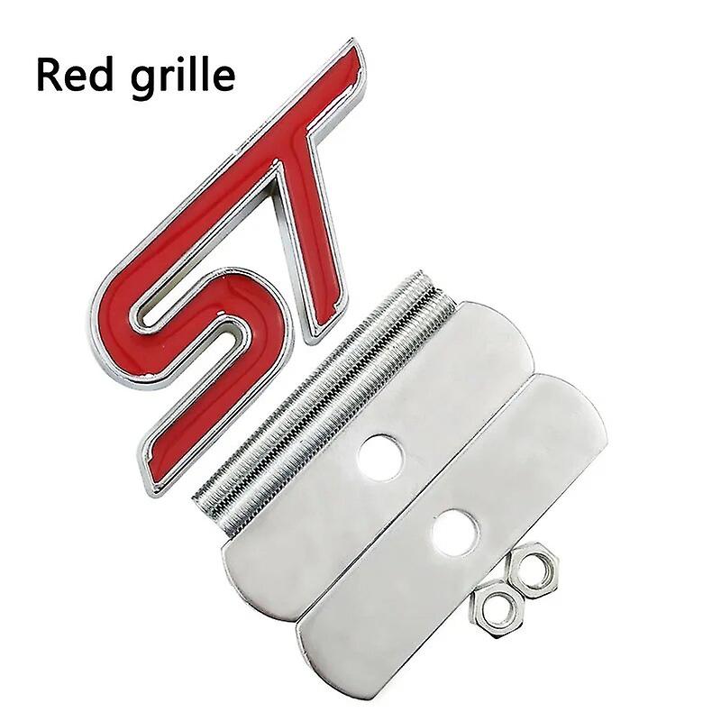 Autocollant Chromé Rouge Et Bleu Pour Calandre Avant Ford Fiesta Focus Mondeo (calandre Rouge)