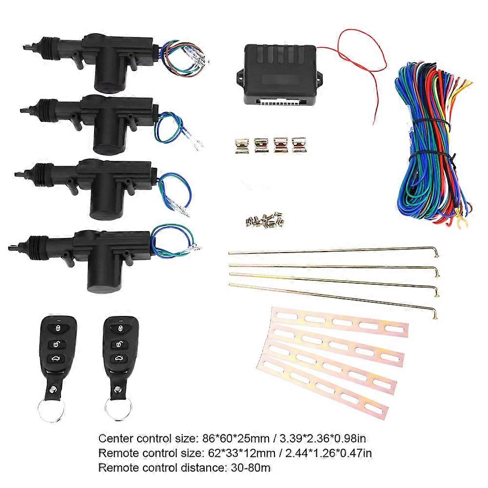 Système De Verrouillage De Porte De Voiture Avec Télécommande 12v Et Système D'Entrée Sans Clé, Kit De Verrouillage Avec Actionneur De Verrouillage À 4 Portes Et Clignotants Intégrés - Pièces Automobi
