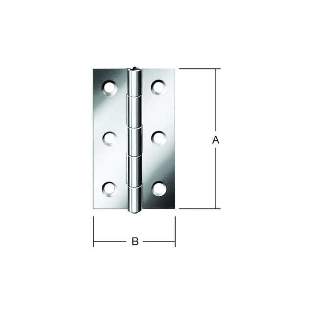 Vormann - Tür-Scharnier schmal,B34xH60mm gerollt Edelstahl,rostfrei